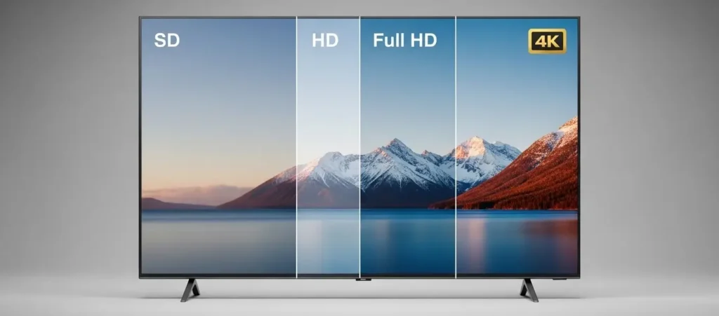 Comparaison des qualités vidéo SD, HD, Full HD et 4K pour choisir le meilleur abonnement IPTV
